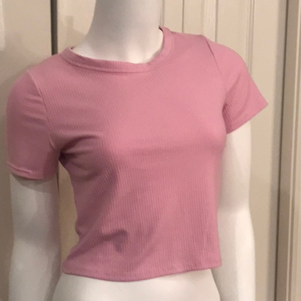 Pink Tie Back Crop Top